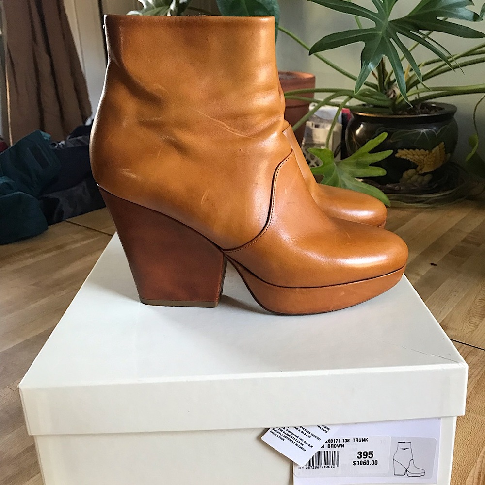 Maison Margiela Brown Leather Ankle Boots size EU 39.5/US 7